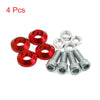 Universal Red Metal Motorcycle Windscreen License Plate M6 Bolts 4Pcs