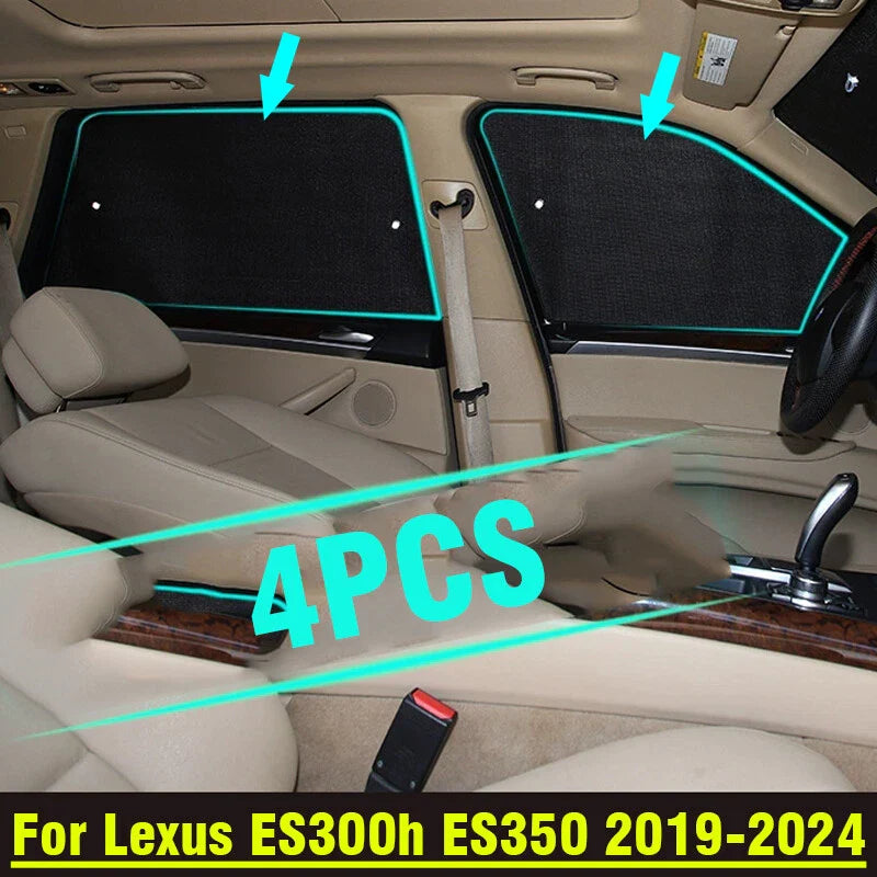 Lexus ES300h ES350 Sunshade / 4pcs / Privacy Black Silver (2019–2024)