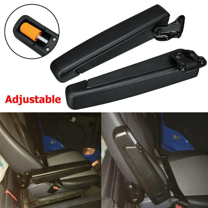 Car RV Van Truck Black PU Leather Adjustable Right Seat Armrest