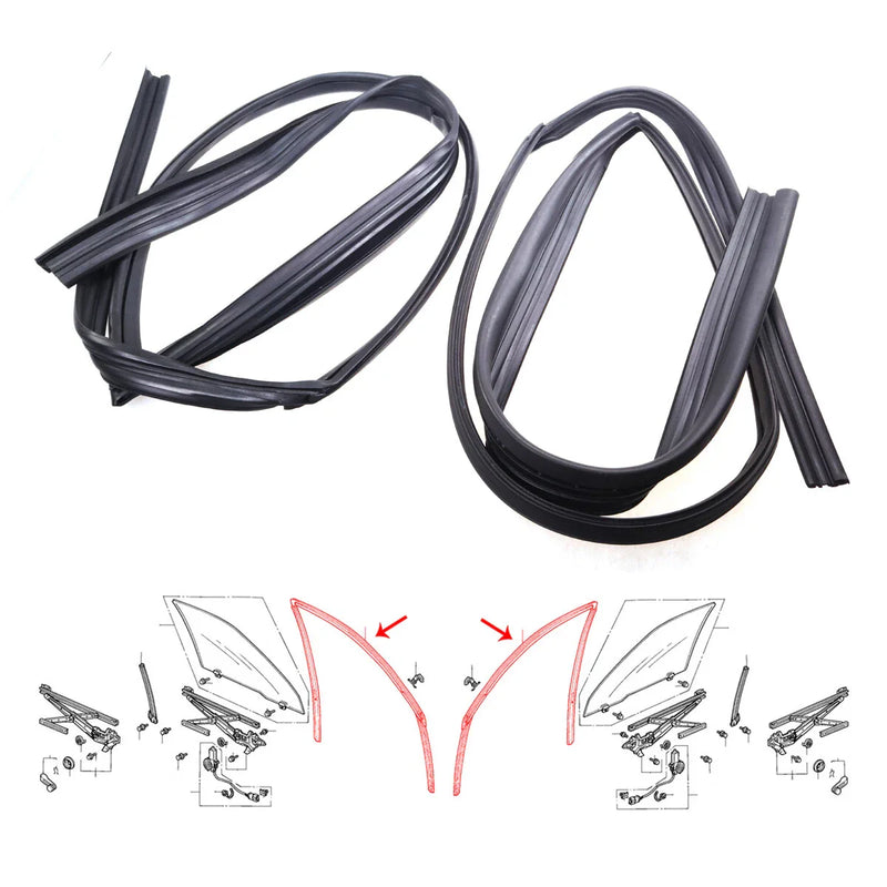 Honda Civic Coupe EG4-EJ2 1991-1995 Front Door Glass Run Channel Set