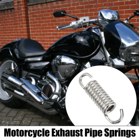 Motorcycle Spring 6 Pcs 43mm 1.69 Silver Tone Muffler Exhaust Pipe