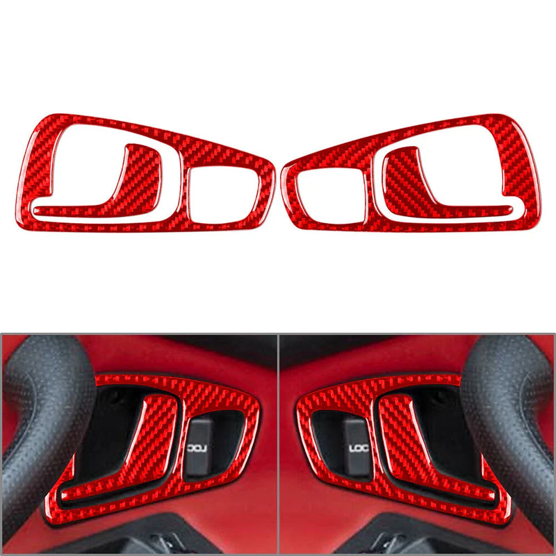 Honda S2000 Carbon Fiber Red Interior Door Handle Cover Trim (2004-2009)