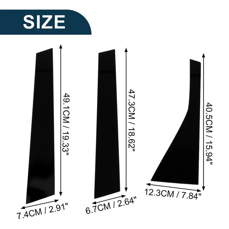 Honda Fit (2007-2008) Black 6 Pcs Door Pillar Window Trim