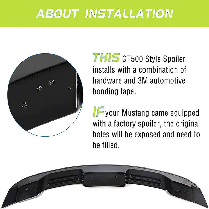 Ford Mustang ABS Matte Black Rear Boot Wing Trunk Lip Spoiler (2015-2022)