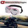Motorcycle Riding Pink Silver Lens Silver Frame PC PU Sponge Goggles