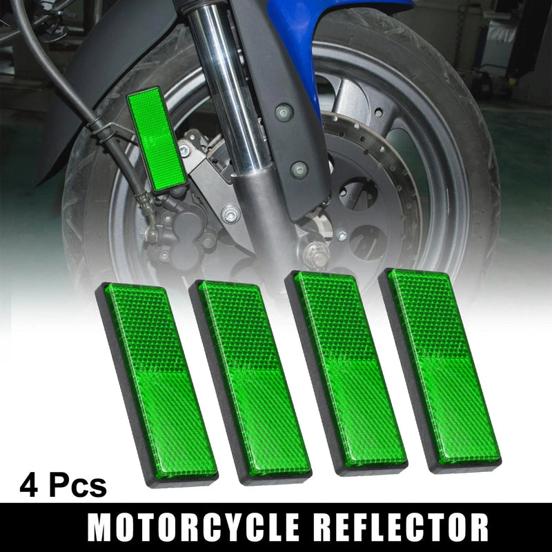 Motorbike 4pcs / M6x0.8 Green Universal Screw Mount Round Warning Reflector