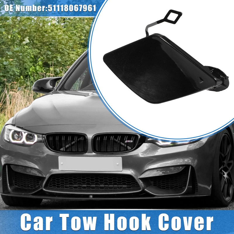 BMW 320i Front Right Tow Hook Eye Hole Cover Plastic Black (2013-2018)