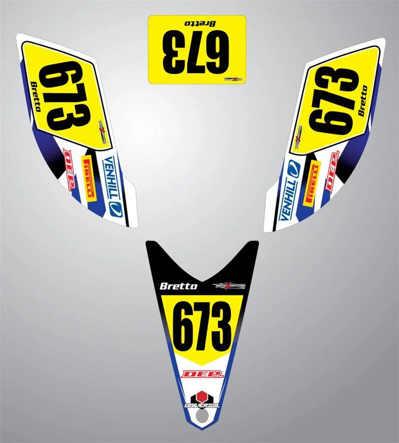 Yamaha YFZ ATV Quad Number Plate Graphics Storm Style Decals (2003-2008)