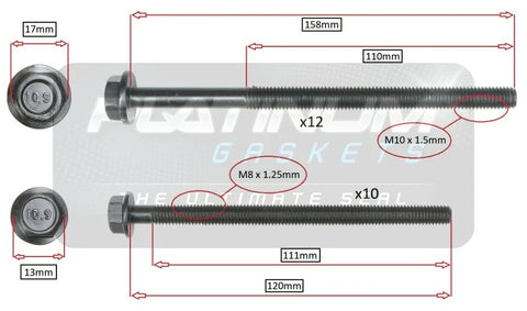 Mazda BT-50 XT 3.2L P5AT DURATEC CYLINDER HEAD BOLT SET (2009–2011)