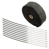 Motorcycle 2" x 50ft Black Exhaust Heat Wrap Tape