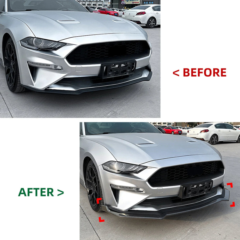 Ford Mustang MK6.5 Front Lower Spoiler Lip Splitter Kit (2018-2023)