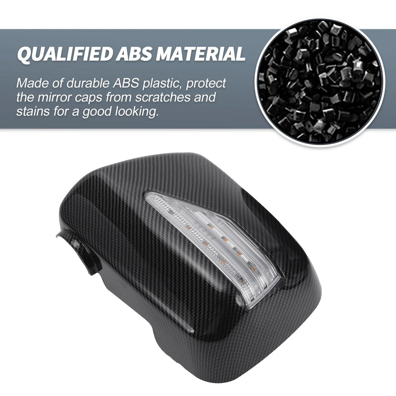 Lexus RX300 Rearview Mirror Cover Overlay with LED Black Carbon Fiber (1999-2003)