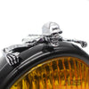 Harley Motorcycle 7" Headlight Visor Skull Ornament Trim