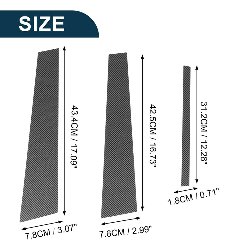 Honda Accord (2008-2012) Carbon Fiber 6 Pcs Door Pillar Window Trim