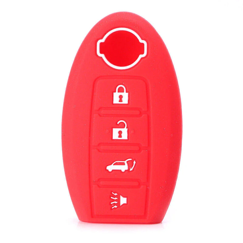Nissan 370Z Altima - Silicone Red Remote Smart Key Fob Shell Cover