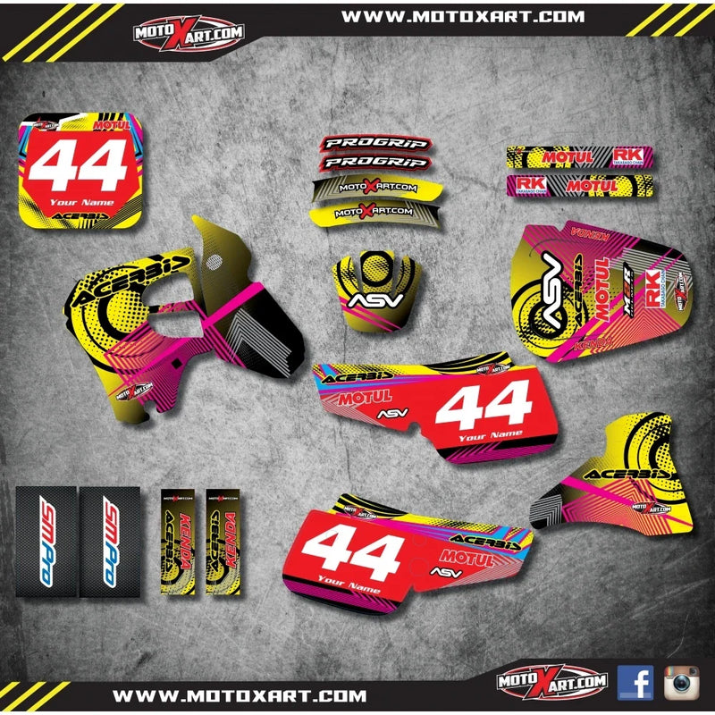 Suzuki RM 80 (1995-1999) Stickers Custom Graphic Kit - NEON STYLE