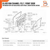 Nissan Navara D21, Pathfinder Front Door Glass Window Felt Channel (86-97)