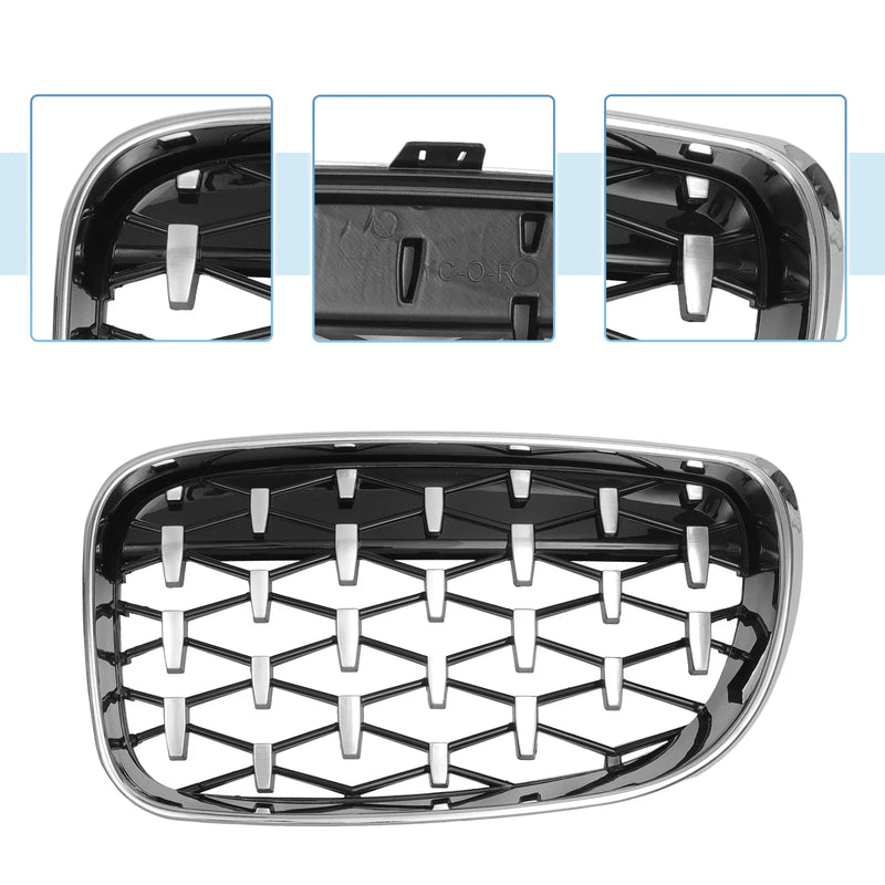 BMW 128i 135i 135is E87 Silver Tone Hood Bumper Grille (2008-2013)