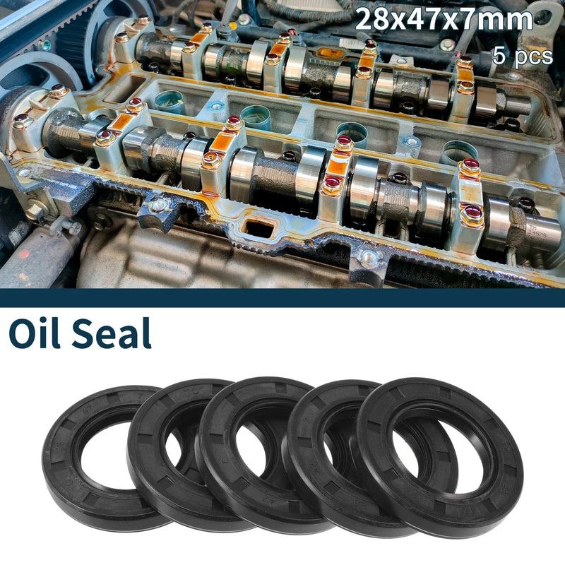 Oil Seal Rotary Shaft Seal 28x47x7mm 5Pcs