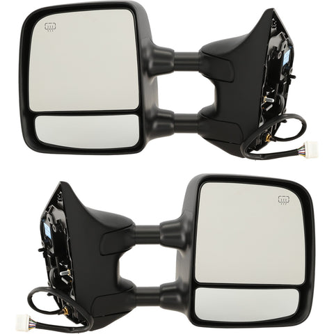 Towing Mirror Chrome Pair Power For 04-15 Nissan Titan LE