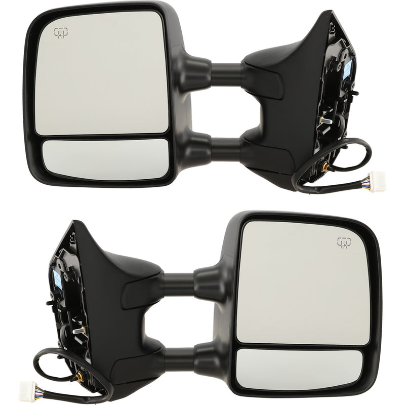 Towing Mirror Chrome Pair Power For 04-15 Nissan Titan LE