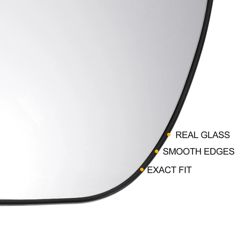 KIA Venga Left Side White Mirror Glass w/ Back Non-Heated (2009-2020)