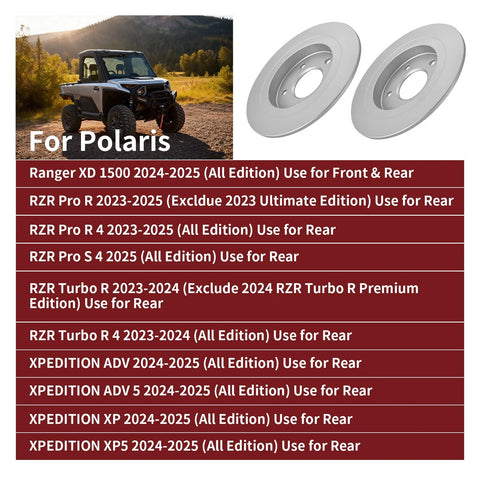 Polaris Ranger XD 1500 / Crew XD 1500 2x Front/Rear Brake Rotor (2024–2025)