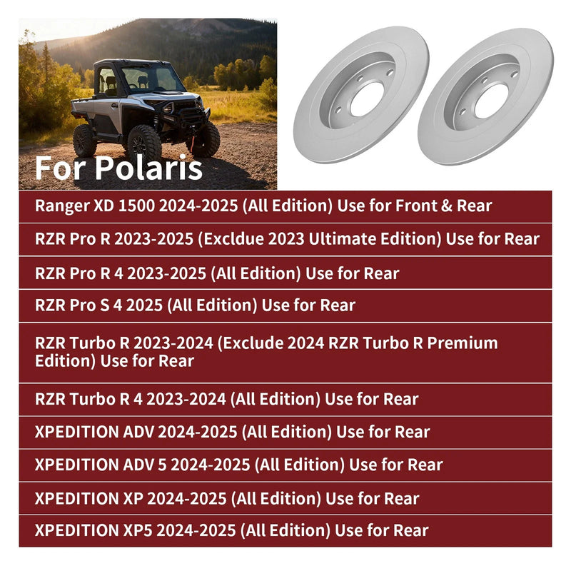 Polaris Ranger XD 1500 / Crew XD 1500 2x Front/Rear Brake Rotor (2024–2025)