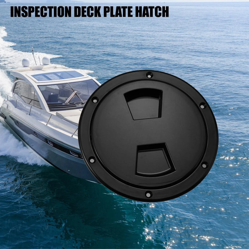 Boat Marine Inspection Black 6 Inch Round Deck Plate Hatch