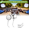 Motorcycle Rear View Mirrors Round Chrome Silver Tone ABS Metal 1set
