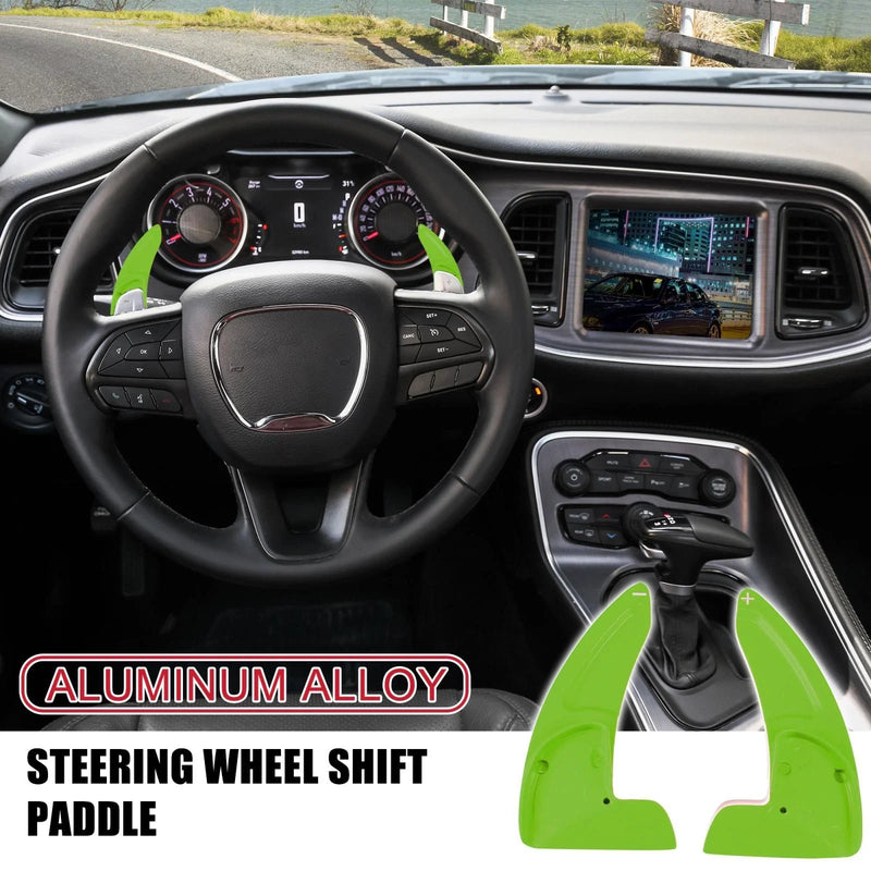 Dodge Charger Challenger Green Steering Wheel Paddle Shifter Covers