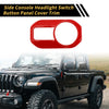 Jeep Gladiator JT (2020-2024) Red 1 Pc Headlight Button Panel Cover