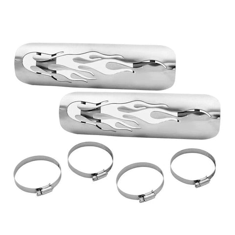 Harley Kawasaki 9" Flame Exhaust Pipe Heat Shield Covers