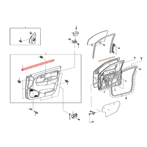 Toyota Hilux 4DR 2004-2015 Door Belt Moulding