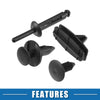 Jeep (2018-2023) - 20 Set, Black Grille Fender Flare Hardware Kit