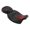 Harley CVO Road Glide Black Red Driver Passenger Seat (2009-2023)