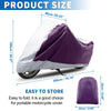 Universal Scooter Waterproof Purple, Silver Tone Motorcycle Cover