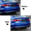Audi S3 8V Sedan Rear Bumper Diffuser Splitters (2013-2015)