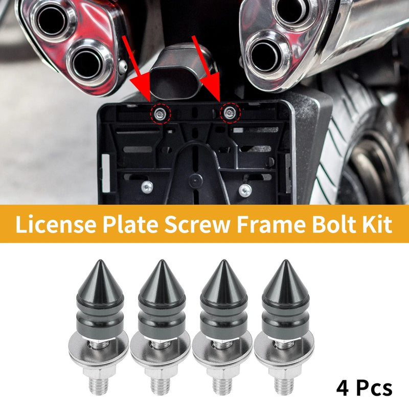 Motorcycle License Plate Screws Cover / 45mm / Titanium Tone 4 Pcs