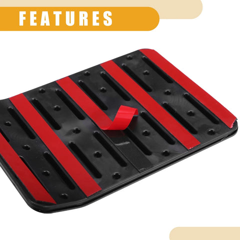 Ford F-150 (2015-2023) - Black Red Car Foot Rest Pedal Pad Covers
