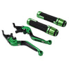 Kawasaki ZX14R Green Extendable Brake Clutch Levers & Handlebar Grips