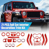 Jeep Wrangler JK (2011-2018) Red 21pcs Interior Trim Kit