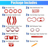 Jeep Wrangler JK (2011-2018) Red 21pcs Interior Trim Kit