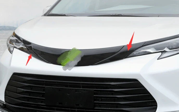 Toyota Sienna ABS Black 2 x Pieces Grilles Logo Cover Trim (2021-2023)
