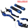 Yamaha YZF R3 R25 Blue Extendable Brake Clutch Levers Grip Set (2015-2023)