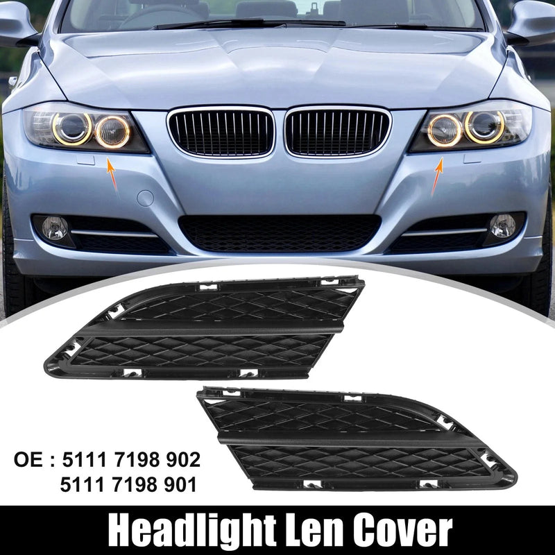 BMW 328i Pair Left Right Fog Light Grille Black (2009 - 2010)