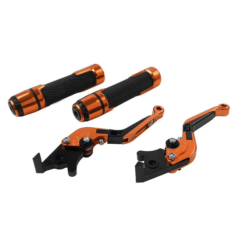 BMW F650GS Orange Extendable Brake Clutch Levers Grips Set (2002-2007)