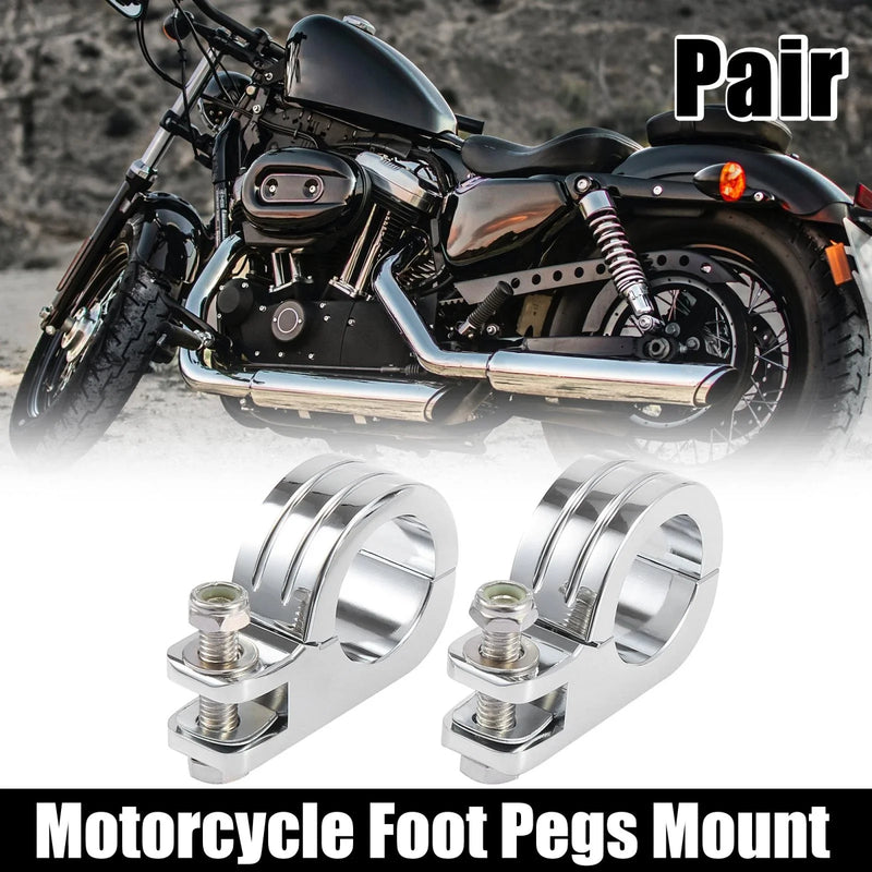 Harley 2 x 1.5in 38mm Clamp Foot Peg Mount Engine Guard Bar