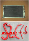 Ford AU Falcon 4.9L V8 Aluminum Radiator + Red Silicone Hoses (98-02)
