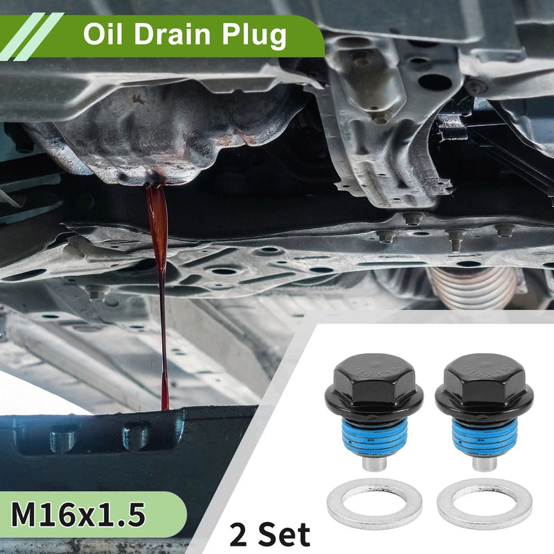 Car Motorcycle 2 x M16x1.5 Aluminum Oil Drain Plug W/ Gasket